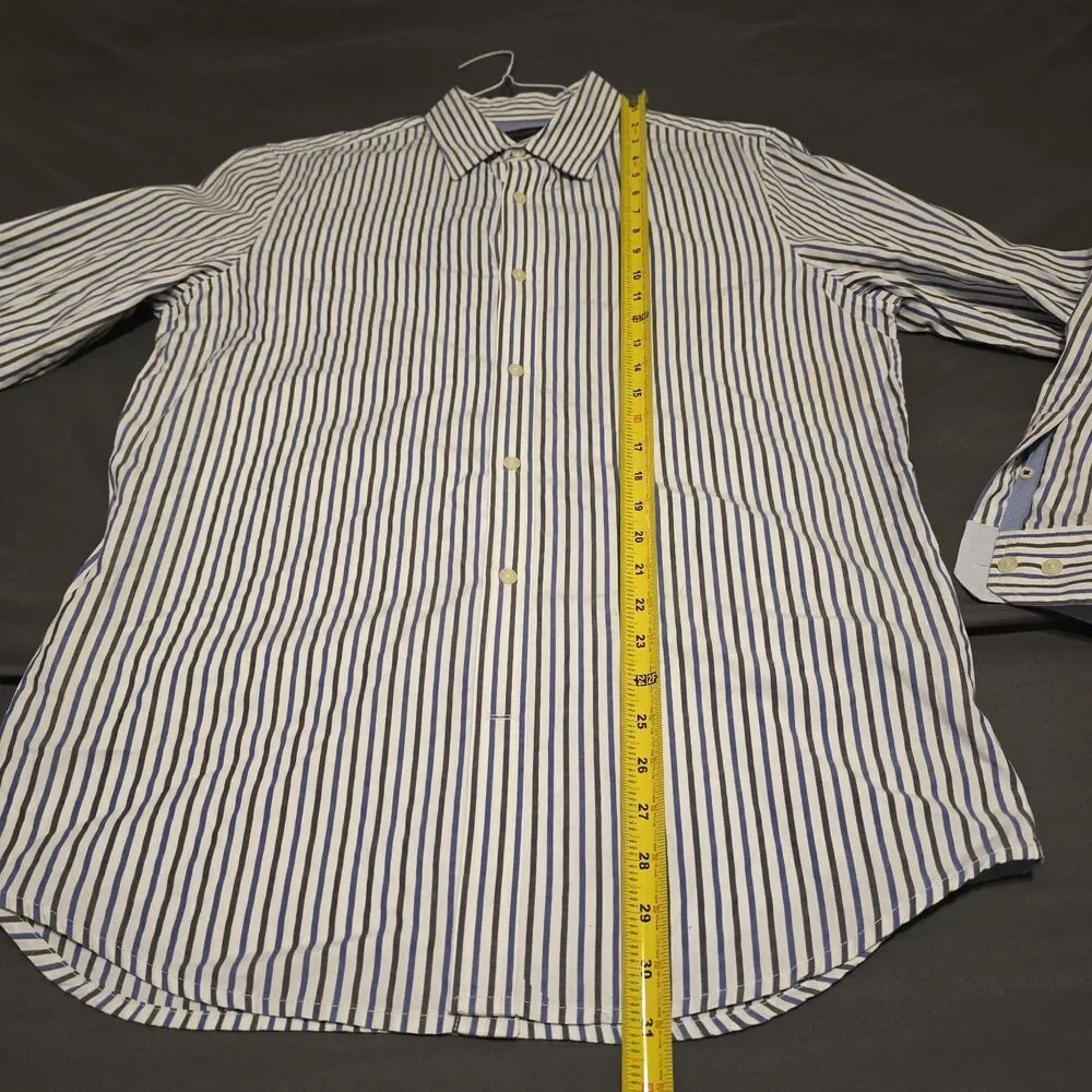 Banana Republic Shirt Mens MEDIUM Striped Long Sleeve Button Up Size 15-15.5